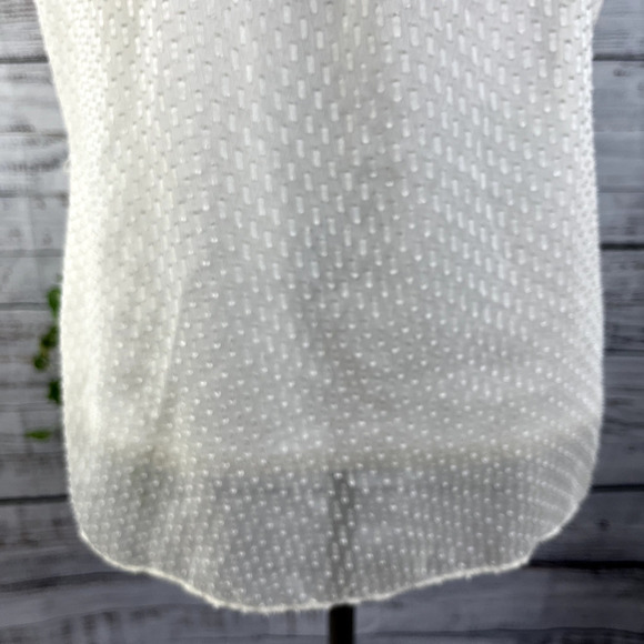 Girls From Savoy Anthropologie Blouse Top size 6 Cream Ivory Sheer Smocked Boho - Picture 6 of 12